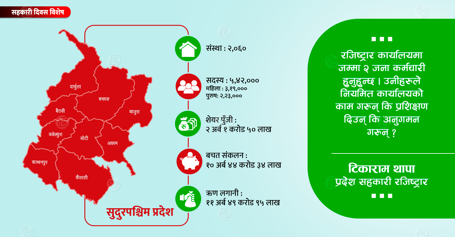 सुदुरपश्चिम प्रदेश  : २ जना कर्मचारीको भरमा साढे ३ सय संस्था